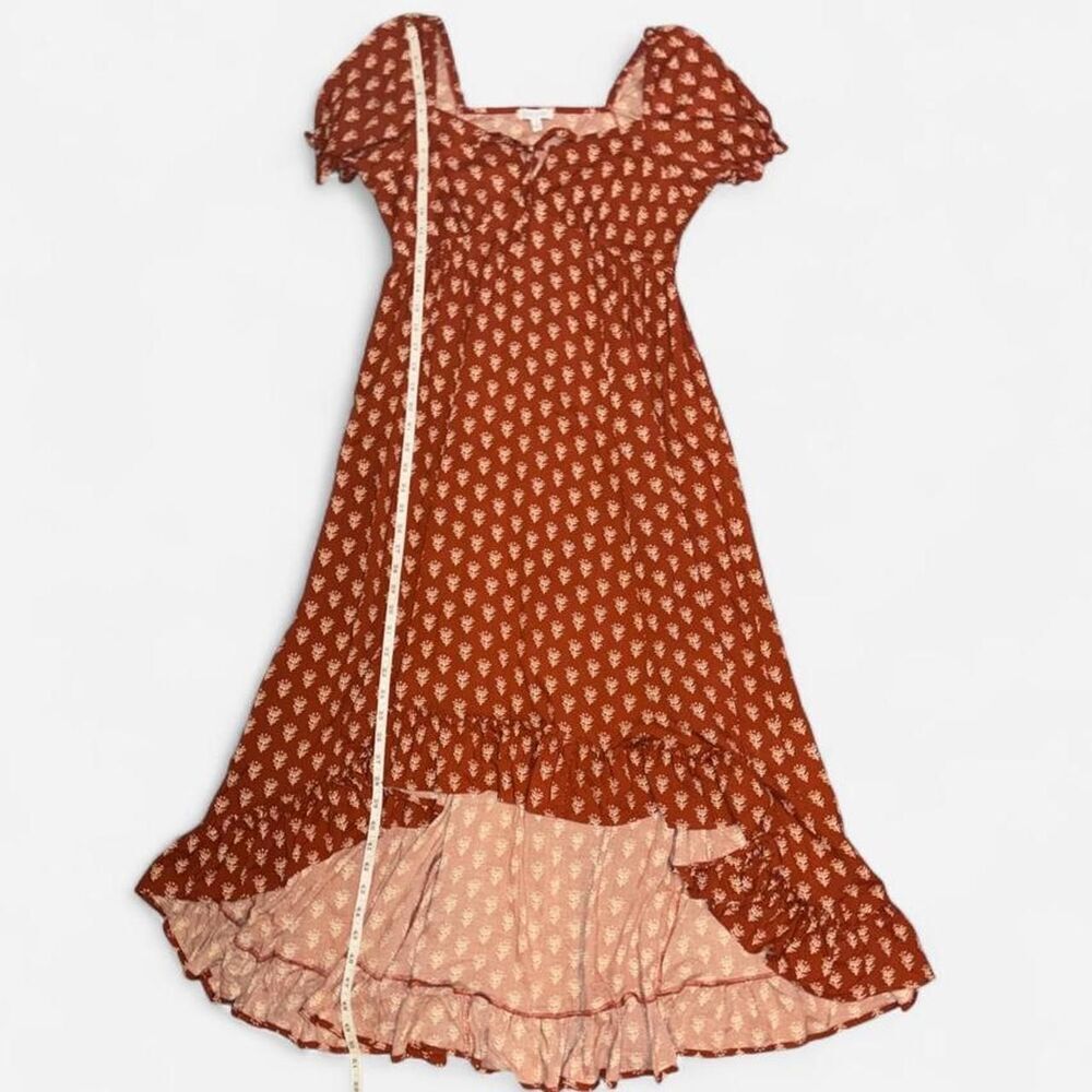 Burnt Orange High-Low Prairie Cottagecore Dress by Patrons of Peace - Picture 5 of 7